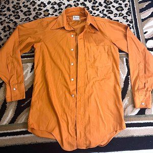 BOYD’S PERMANENT PRESS ORANGE LONG SLEEVE BUTTON DOWN DRESS TOP LARGE